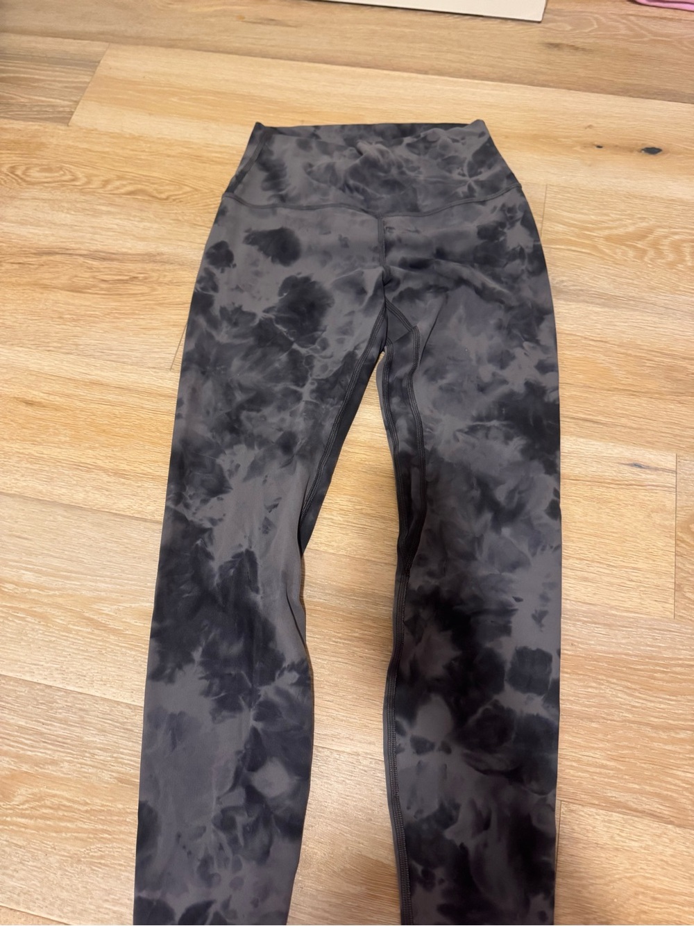 lululemon athletica Black Gray Tie-Dye High-Rise Leggings